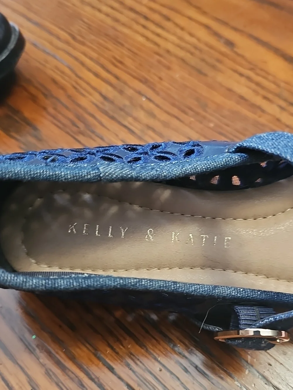 Katie & Kelly Navy Mary Jane Ballet Flats with Cutout Detail 7 Like New